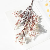 Qfdian  5pcs Fall Babys Breath Artificial Flowers Fake Plants for Home Wedding Centerpiece Table Thanksgiving Party Autumn Decorations