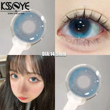 Qfdian 1 Pair New Lenses with Myopia Degree Grade 0.00- 8.00 Pink Blue Grey Beauty Pupilentes Soft Lens Yearly ﻿