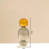 Qfdian  European Style Multicolour Glass Creative Double-layer Glass Transparent Vase Hydroponics Flower Pot Home Desk Decoration