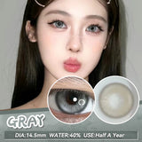 Qfdian  2PCS New Gray Prescription Contact Lenses Fashion Pupils Cosmetics Eye Color Lenses Myopia Colored Contact Lenses Brown