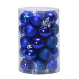 Qfdian  34pcs Christmas Balls Ornaments Xmas Tree Decorations Royal Blue Retro Orange Gold Hanging Ball Christmas Party Decor Birthday