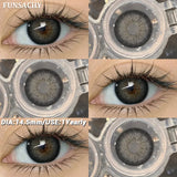Qfdian  1 Pair Colored Contact Lenses BROWN Natural Eye Contacts Super Natural Lens Gray Color Lens Beautiful Pupils Cosmetics
