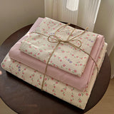 Qfdian  Princess Bedding Set Korean Style Soft Bed Sheet Set Queen King Size Duvet Cover Set No Filling With Pillowcase Bedroom Decor