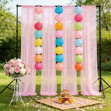 Qfdian  Burgundy Curtains Sheer 6 Panels-2.42ft×7ft Long Chiffon Backdrop Curtain Chiffon Wedding Drapes Tulle Fabric Curtains for Weddi