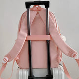 Qfdian Korean Chic Kawaii Cat Schoolbags High-capacity Y2k Aesthetic Students Backpacks Transparent Preppy Women Casual Travel Ita Bags