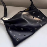 Qfdian Y2k Aesthetic Fashion Trendy Shoulder Bags Luxury Design Hollow Out Vintage Simple Handbags Women Luxury Design Casual Handbags