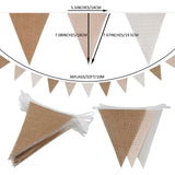 Qfdian  Rustic Boho Birthday Burlap Banner Triangle Pennant Flag Linen Bunting for Birthday Wedding Baby Shower Camping Decorations