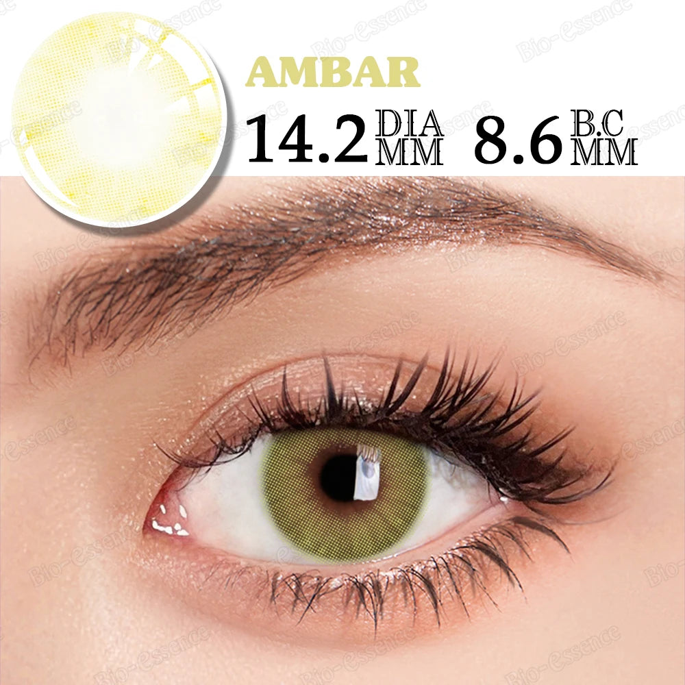 Qfdian 1 Pair Colored Contact Lenses for Eyes Gray Eye Contacts Blue Lenses Natural Fashion Lenses Cosmetic Eyes Contact