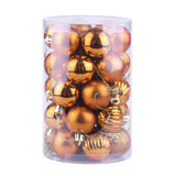 Qfdian  34pcs Christmas Balls Ornaments Xmas Tree Decorations Royal Blue Retro Orange Gold Hanging Ball Christmas Party Decor Birthday