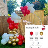 Qfdian  96Pcs Red White Balloon Arch Garland Kit Red Confetti Ballon Set Birthday Party Decoration Wedding Graduation Baby Shower Globos