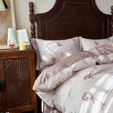 Qfdian  Striped Bedding Set INS Nordic Girls Soft 100% Cotton Bed Sheet Queen King Size Duvet Set Comforter Set Pillowcase Bed Linens