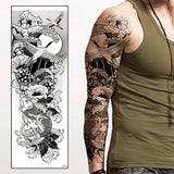 Qfdian  1pcs Waterproof Temporary Tattoo Sticker Dark Skeletons Fish Bird Elegance Aggressiveness Fake Tatto Flash Tatoo for Women Men