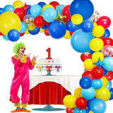 Qfdian  Carnival Circus Balloon Garland Kit Red Blue Yellow Rainbow Confetti Balloon Arch Star Foil Ballon Birthday Carnival Party Decor
