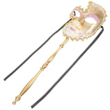 Simple Designed Mask Handheld Masquerade Venetian with Stick Prom Plastic Decor