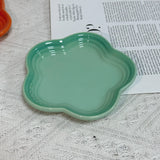 Qfdian Plum Blossom Small Plate 5.5Inches 14cm Rainbow Sauce Plate Flower Shaped Pet Gradual Spike Bone Plate Tableware Ceramic Dishs