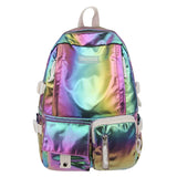Qfdian  Holographic Women All Match Schoolbags Y2k Aesthetic Harajuku Backpacks High-capacity Streetwear Backpack for College Students