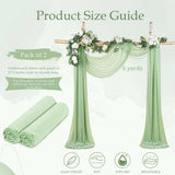 Qfdian  2 Panels-6 Yards Wedding Arch Draping Fabric Sage Green Chiffon Fabric Drapery Party Ceiling Drapes Archway Drapes for Wedding S