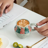 Qfdian  Japanese-style Mug Ceramics Retro Hand-drawn Coffee Cups Outdoor Restaurant Latte Cups Hand Punch Home Kitchen Office Cups Gifts