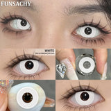 Qfdian  1 Pair Red Cosplay Contact Lenses for Eyes Vampire Black White Lenses for Halloween Eye Makeup Eye Contacts Beauty Lens