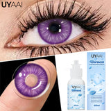 Qfdian 60ML Lenses Solution Set 1 Pair Color Contact Lenses for Eyes with ICE COOL Contact Lenses Solution Liquid Eye Care