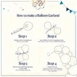 Qfdian  134Pcs Blue Sand White Balloons Arch Kit,for Student Birthday Party Wedding Baby Shower Anniversary Engagement Graduation Decor