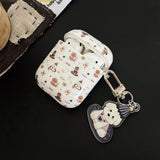 Qfdian Korea Ins Lovely Sit Dog Silicone Soft Case for AirPods 1/2/3/4 Pro 2 Wireless Bluetooth Earphone Charging Box Protection Coque