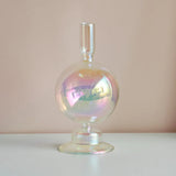 Qfdian Glass Candle Holder Home Decor Nordic Rainbow Vase Flower Table Living Room Decoration Candlestick Holder for Wedding