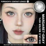 Qfdian  2PCS Natural Brown Gray Lenses for Eyes Blue Lenses Beautiful Pupil Korean Fashion Color Round Lens Yearly Cosmetics