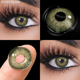 Qfdian  1 Pair Natural Color Contact Lenses for Eyes Brown Lenses Colorcont Korean Lens Yearly Beauty Gray Pupils Eye Contacts