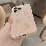 Qfdian Phone case for 13 iphone 15 pro max 15pro 13pro 11 15promax 14 12promax 12 3D pearl love light shell elegant anti-fall conque