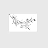 Qfdian  Fine Line Cherry Blossom Vine Tattoo Sticker Temporary Tattoo, Minimalist Fresh Waterproof Realistic Tattoo Sticker for Wa