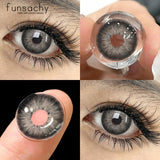 Qfdian  Color Contact Lenses for Eyes 1 Pair Gray Fashion Cosmetic Lenses Green Pupils Gray Natural Eye Contacts Women Eye Lens