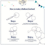Qfdian  137pcs Disco Balloon Arch Set, Metallic Purple, Green, Pink, Blue, Suitable for Parties, Disco-themed Parties, Birthdays Party