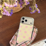 Qfdian  Korean ins sweet niche yellow background pink flowers are suitable for Apple 17ProMax mobile phone case iphone15 new