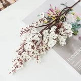 Qfdian Cherry Blossoms Artificial Flowers Baby's Breath Gypsophila Fake Flowers DIY Wedding Home Vase Decoration Faux Flowers Branch