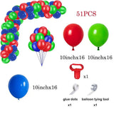 Qfdian  Carnival Circus Balloon Garland Kit Red Blue Yellow Rainbow Confetti Balloon Arch Star Foil Ballon Birthday Carnival Party Decor
