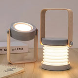 Qfdian  New Creative Wooden Handle Portable Lantern Folding Night Lamp Portable Table Lamp Telescopic Home Gift Atmosphere Lamp