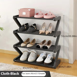 Qfdian 4-Tier Pink Z-Shaped Shoe Rack - Floor-Mounted Storage Rack for Living Room Bedroom & Entryway|Shoe Rack|Shoe Storage Organizer