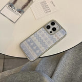 Qfdian Winter plating phone case for iphone 14promax 15pro 16 14 13 15 pro max 16pro 13promax snowman print protector cover shell