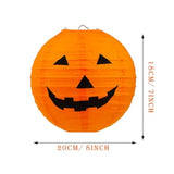 Qfdian  12pc Halloween Jack O Lantern 8inch Halloween Decorations Plastic Pumpkins Pumpkin Hanging Paper Lantern Halloween Indoor Outdo