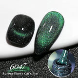 Qfdian  Transparent 10ml Cat Eye Gel Colorful Sparking Aurora Nail Ppolish Semi Permanent Magnetic Gel For Nails Art Gel Varnish