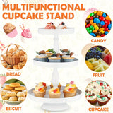 Qfdian  3 Tier Serving Tray, Metal Cupcake Stand For 50 Cupcakes,  Display Holders For Anniversary Birthday Wedding Halloween, Christmas