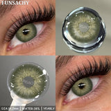 Qfdian  2pcs Blue Color Contact Lenses for Eyes High Quality Brown Natural Lens Green Pupils Korean Soft Lens Cosmetic Yearly