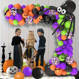 Qfdian  102pcs/Set Halloween Theme with Confetti Balloon Garland Arch Kit for Halloween Party Decorations Holiday Party Decoration
