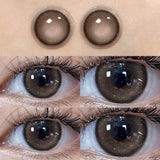 Qfdian Color Contact Lenses Dark Black Myopia Lenses with Diopters Enlarge Bright Power Cosmetic Contact Lenses Monthly