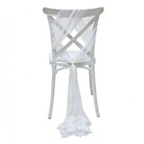 Qfdian  10pcs 20x275cm Rust Red Chiffon Chair Sashes Soft Chair Decor for Wedding Party Ceremony Church with Chair Luxury Decoration