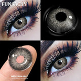 Qfdian  1Pair New Colored Contact Lenses for Eyes Big Black Eye Lens Natural Yearly Cosmetics Beauty Women Men Pupils Fast Ship