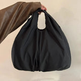 Qfdian Japanese Ins Pleated Solid Women's Handbags All Match Simple Y2k Aesthetic Top-Handle Bags Fashion Casual Office Lady Clutches