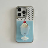 Qfdian 3D Ice Cream Stand Holder Phone Case For Iphone 16ProMax 13 14 15 16 Pro Max 16Pro 15ProMax 15Pro 14Pro Cover Fundas