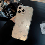 Qfdian Shiny blue bowknot soft phone case for iphone 15promax 13 11 15 13pro 15pro 12 14promax 12pro 14 pro max transparent fundas capa